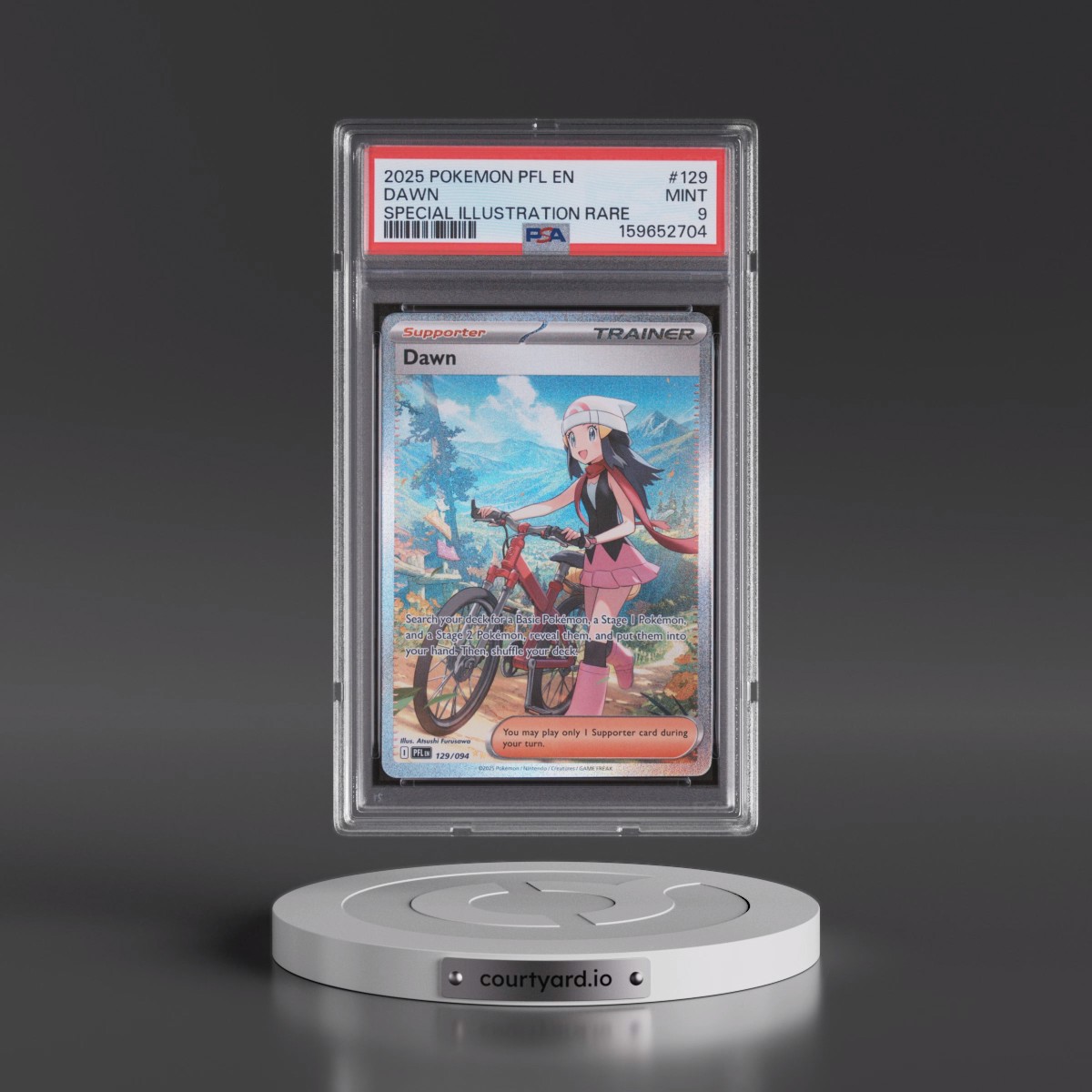 2025 Pokémon Pfl EN-Phantasmal Flames #129 Dawn - Special Illustration Rare (PSA 9 MINT)