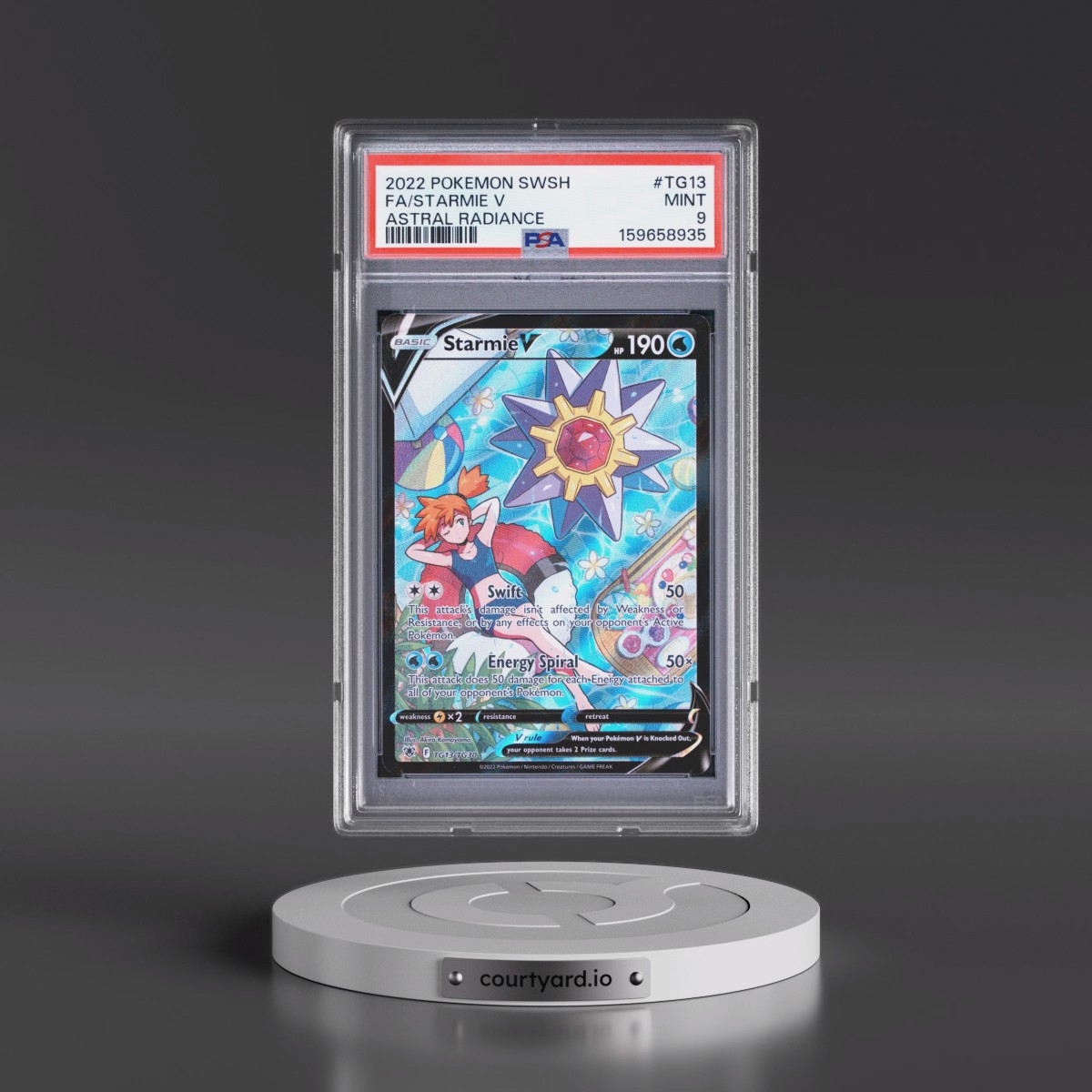 2022 Pokémon Sword & Shield Astral Radiance #TG13 Starmie V - Holo Full Art (PSA 9 MINT)