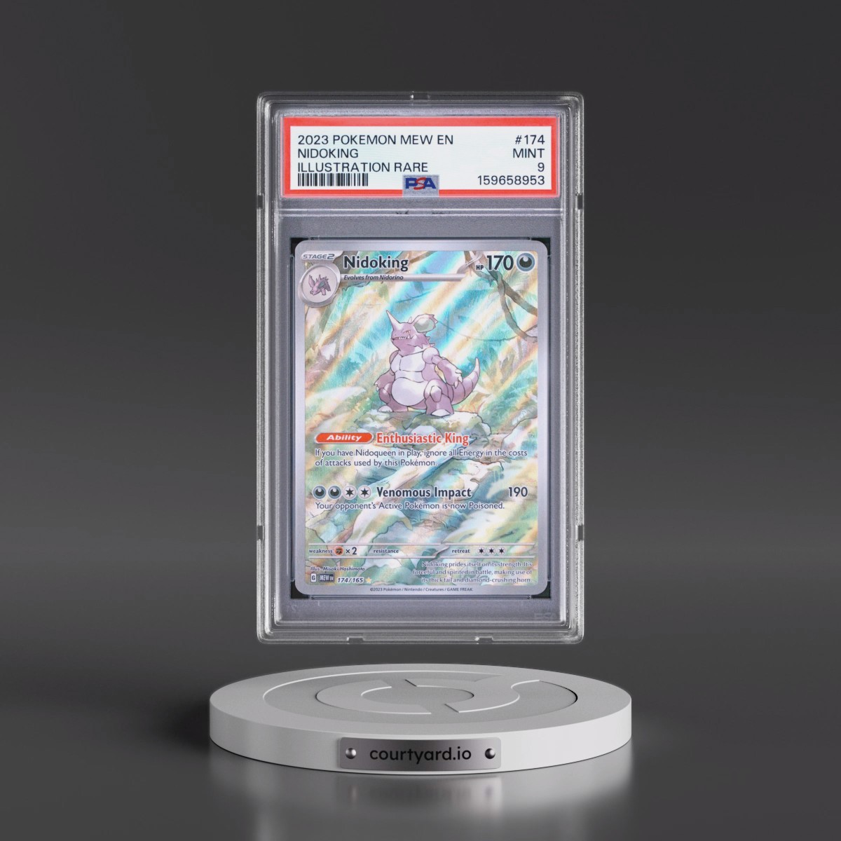 2023 Pokémon Mew EN-151 #174 Nidoking - Illustration Rare (PSA 9 MINT)