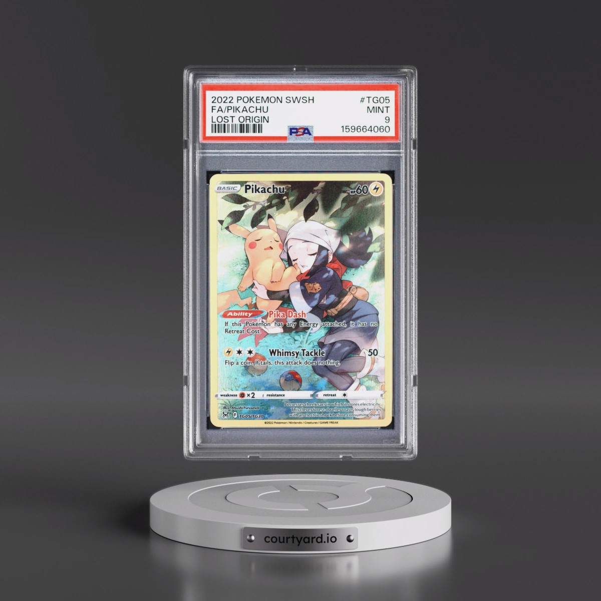 2022 Pokémon Sword & Shield Lost Origin #TG05 Pikachu - Full Art (PSA 9 MINT)