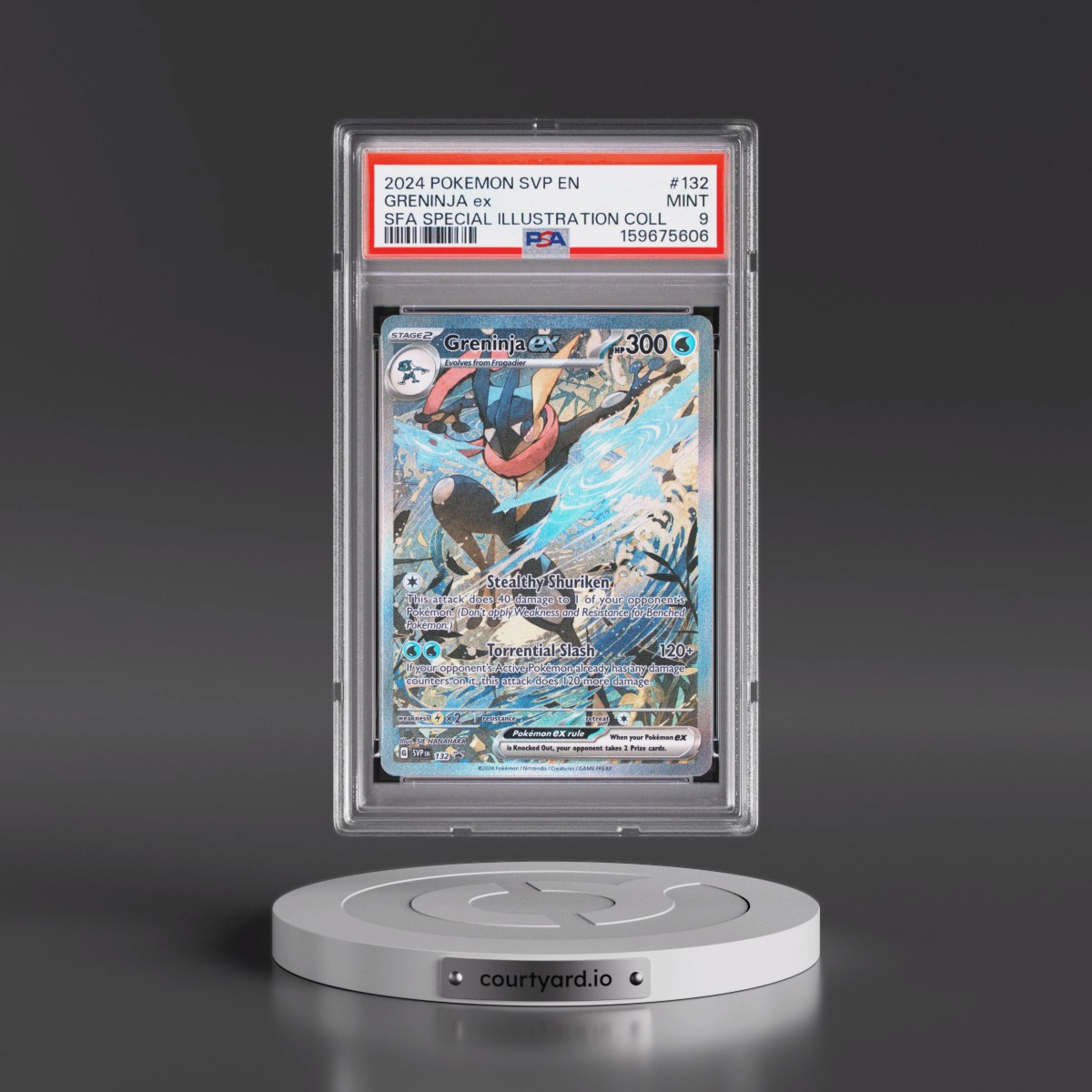 2024 Pokémon Svp EN-SV Black Star Promo #132 Greninja EX - Holo Shrouded Fable Special Illustration Collection (PSA 9 MINT)