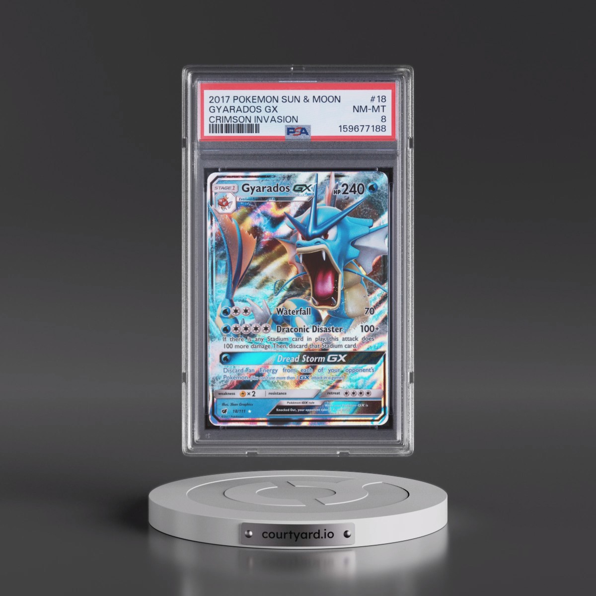 2017 Pokémon Sun & Moon Crimson Invasion #18 Gyarados GX - Holo (PSA 8 NM-MT)