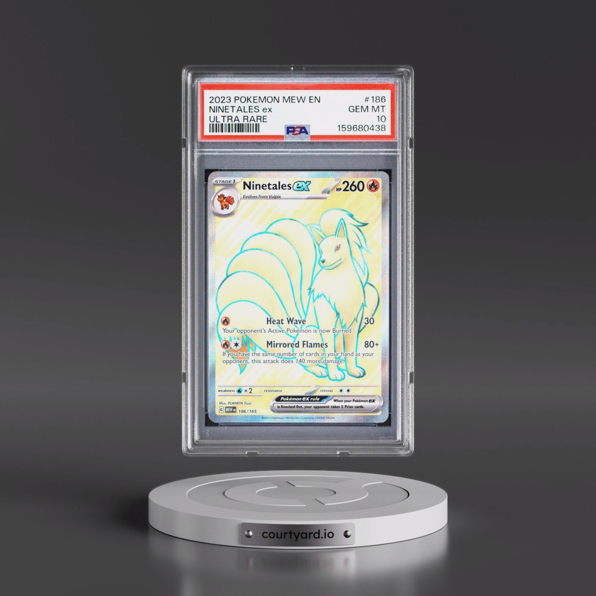 2023 Pokémon Mew EN-151 #186 Ninetales EX - Holo Ultra Rare (PSA 10 GEM MINT)