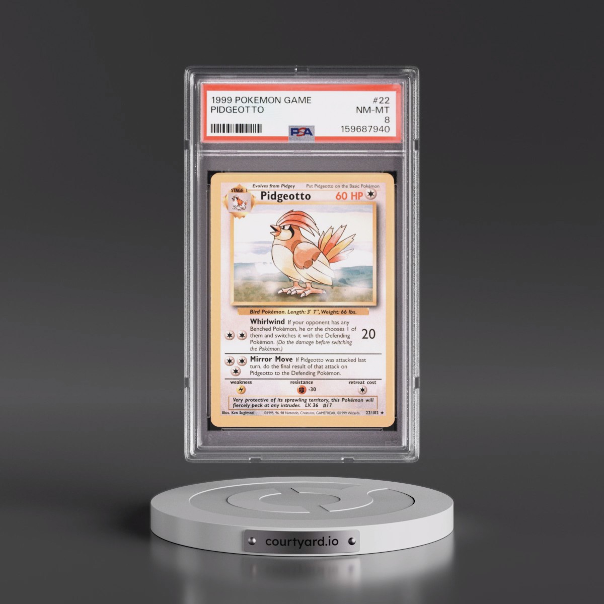 1999 Pokémon Game #22 Pidgeotto (PSA 8 NM-MT)