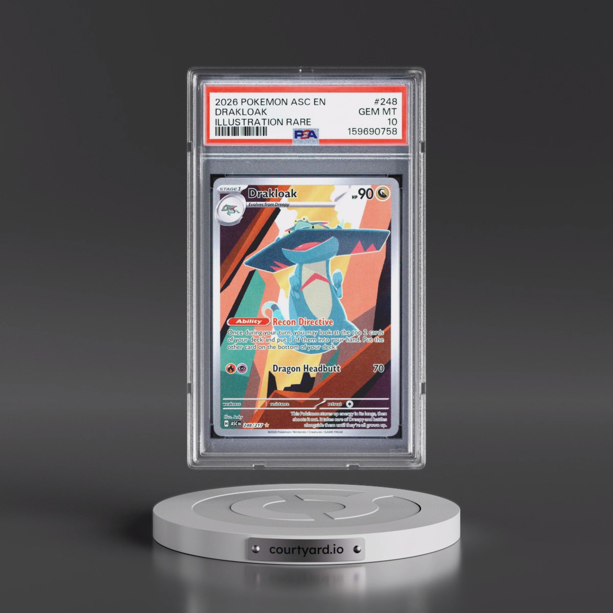 2026 Pokémon Asc EN-Ascended Heroes #248 Drakloak - Illustration Rare (PSA 10 GEM MINT)