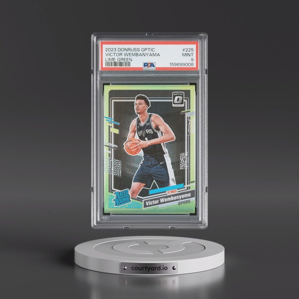2023 Panini Donruss Optic #225 Victor Wembanyama - Lime Green (PSA 9 MINT)