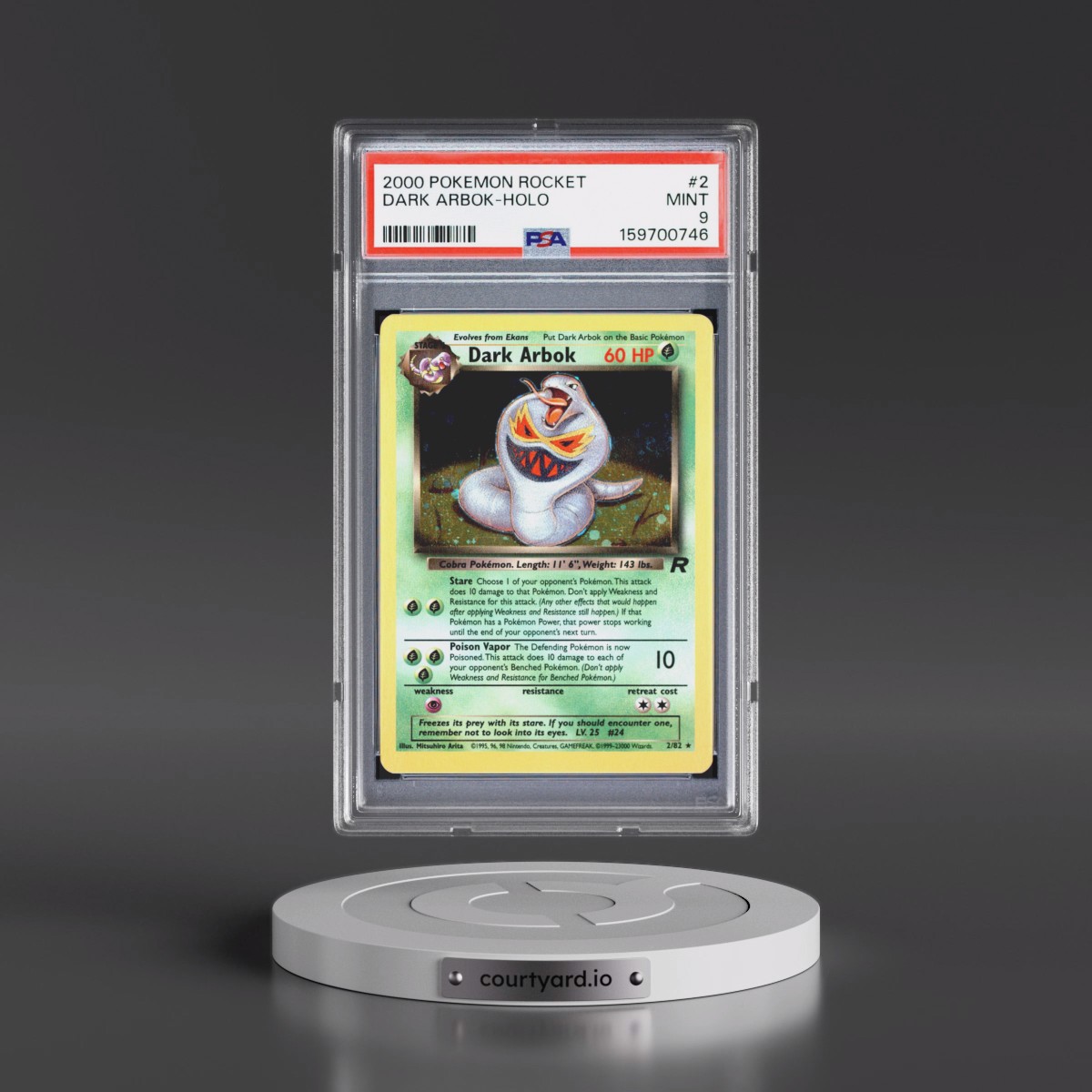 2000 Pokémon Rocket #2 Dark Arbok - Holo (PSA 9 MINT)