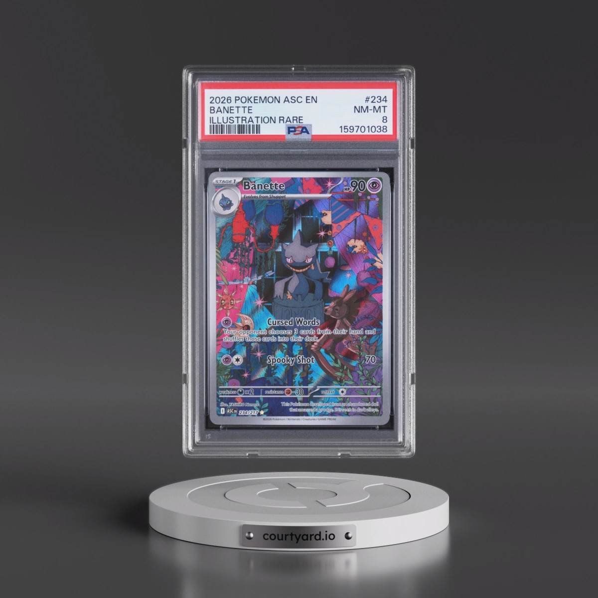 2026 Pokémon Asc EN-Ascended Heroes #234 Banette - Illustration Rare (PSA 8 NM-MT)