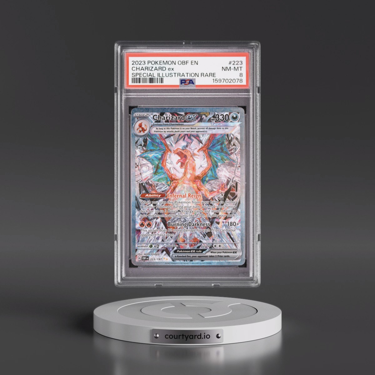 2023 Pokémon Obf EN-Obsidian Flames #223 Charizard EX - Holo Special Illustration Rare (PSA 8 NM-MT)