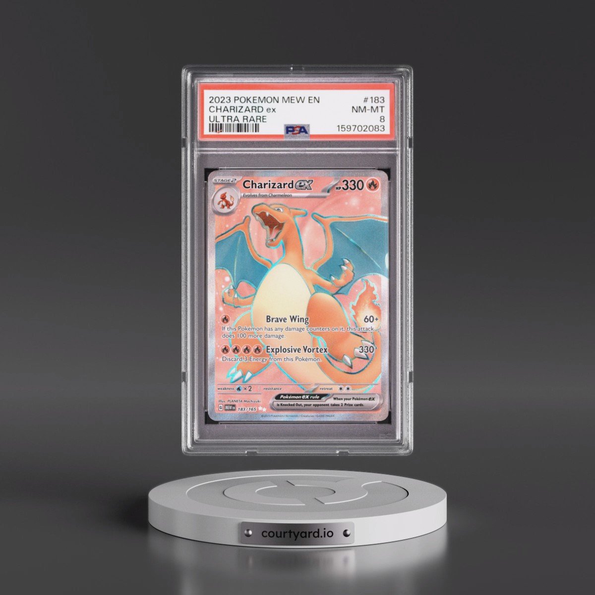 2023 Pokémon Mew EN-151 #183 Charizard EX - Holo Ultra Rare (PSA 8 NM-MT)
