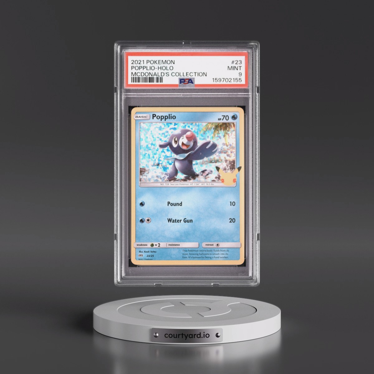 2021 Pokémon Mcdonald's Collection #23 Popplio - Holo (PSA 9 MINT)