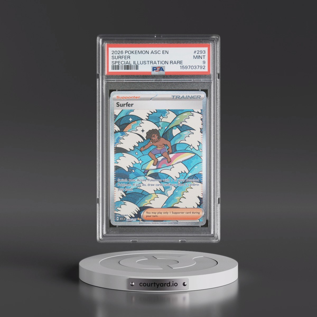 2026 Pokémon Asc EN-Ascended Heroes #293 Surfer - Special Illustration Rare (PSA 9 MINT)