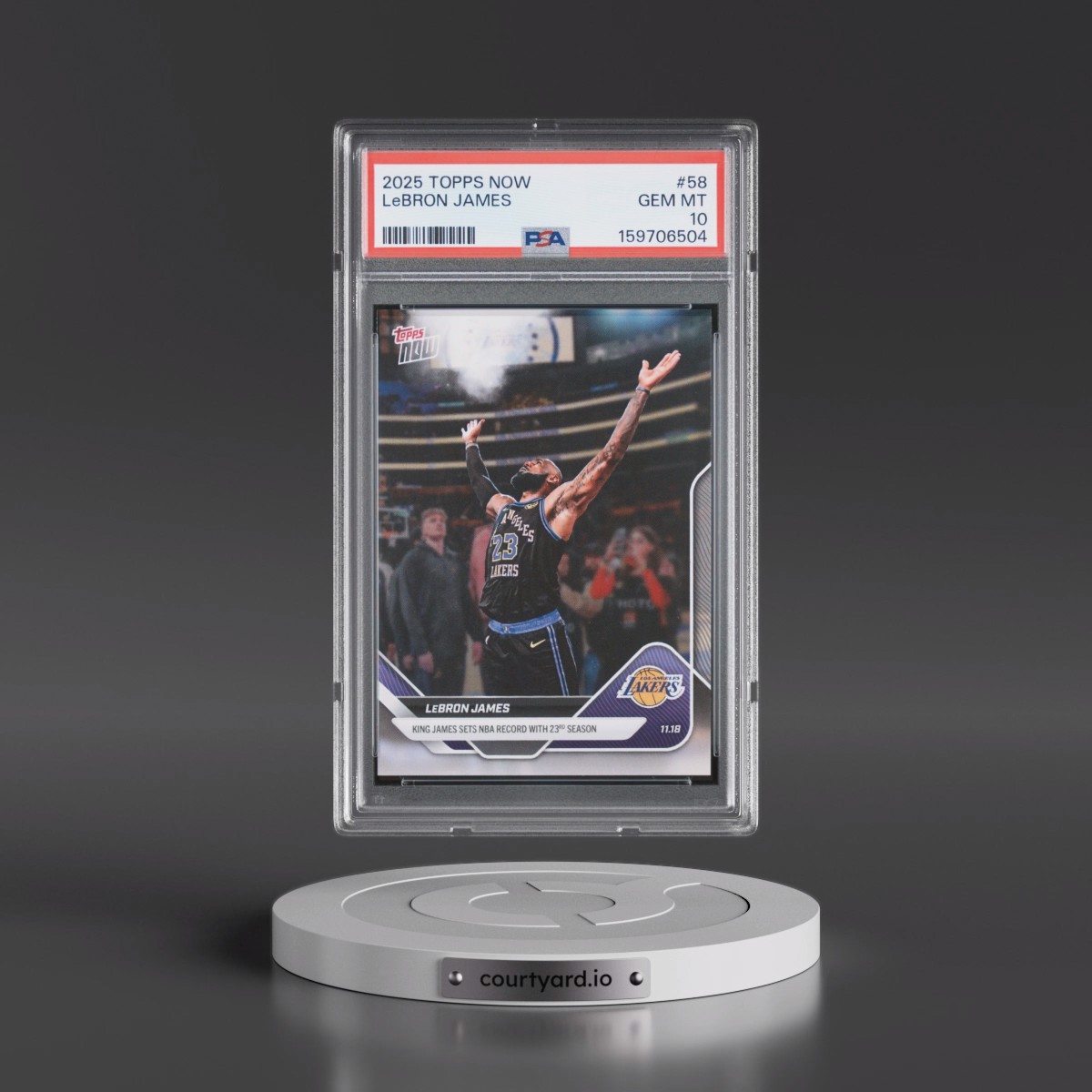 2025 Topps Now #58 LeBron James (PSA 10 GEM MINT)
