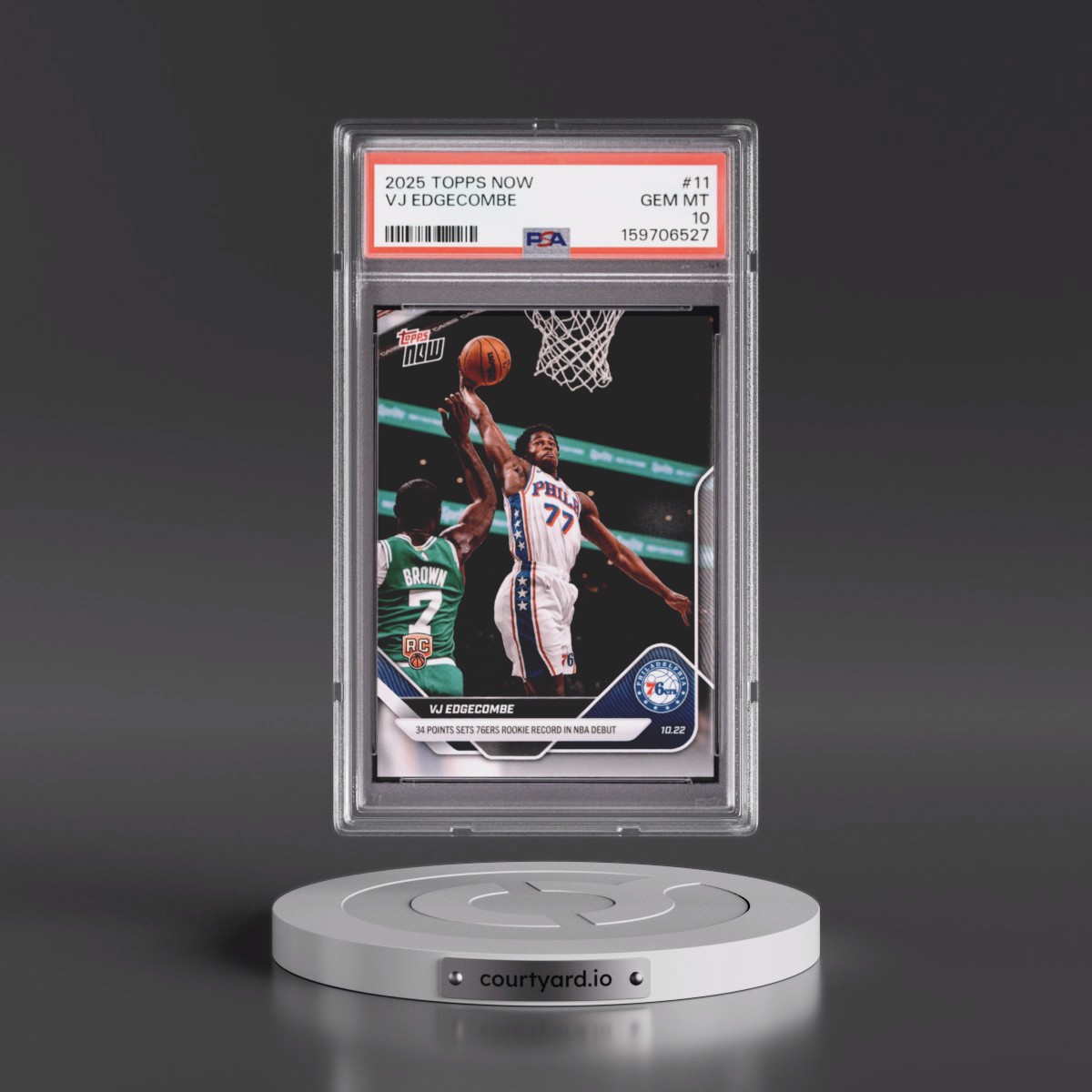 2025 Topps Now #11 VJ Edgecombe (PSA 10 GEM MINT)