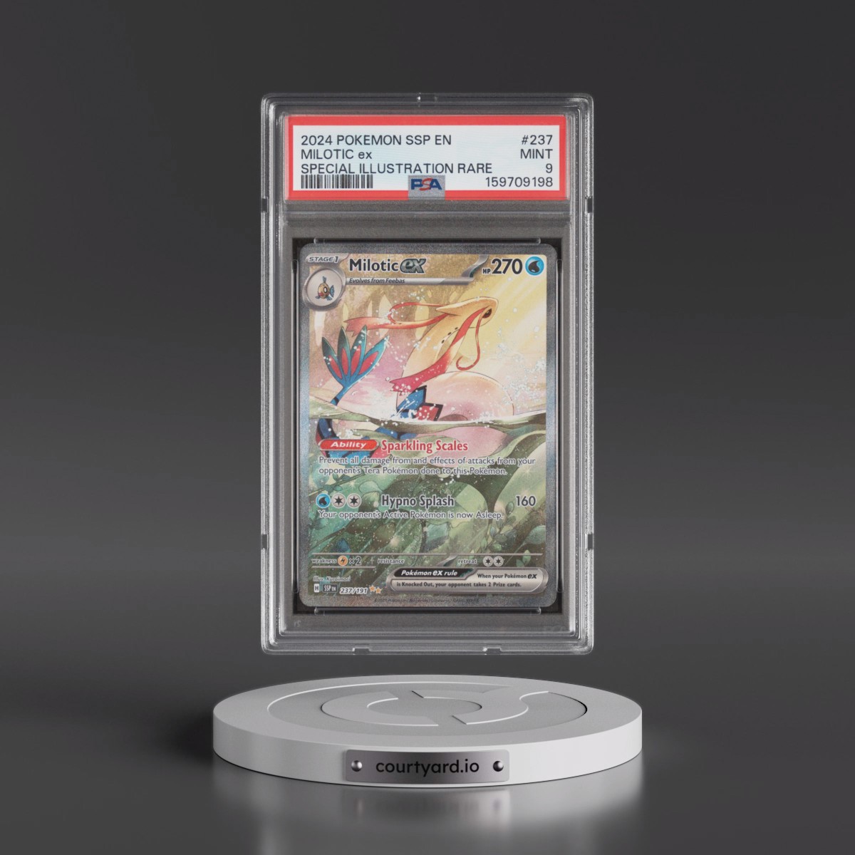 2024 Pokémon Ssp EN-Surging Sparks #237 Milotic EX - Holo Special Illustration Rare (PSA 9 MINT)