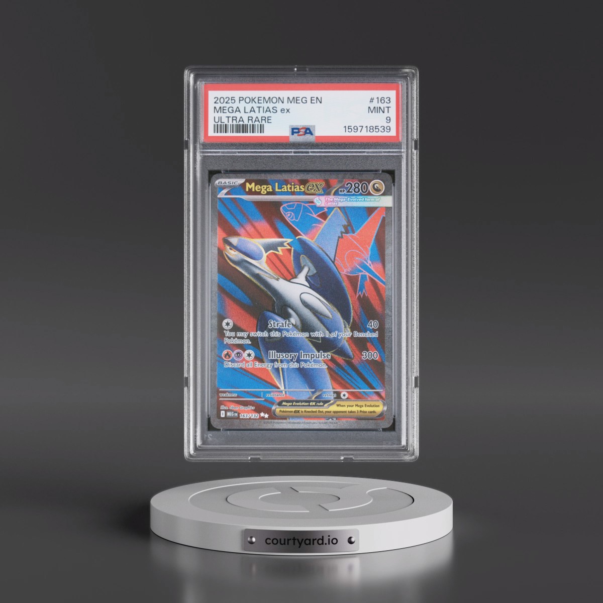 2025 Pokémon Meg EN-Mega Evolution #163 Mega Latias EX - Holo Ultra Rare (PSA 9 MINT)