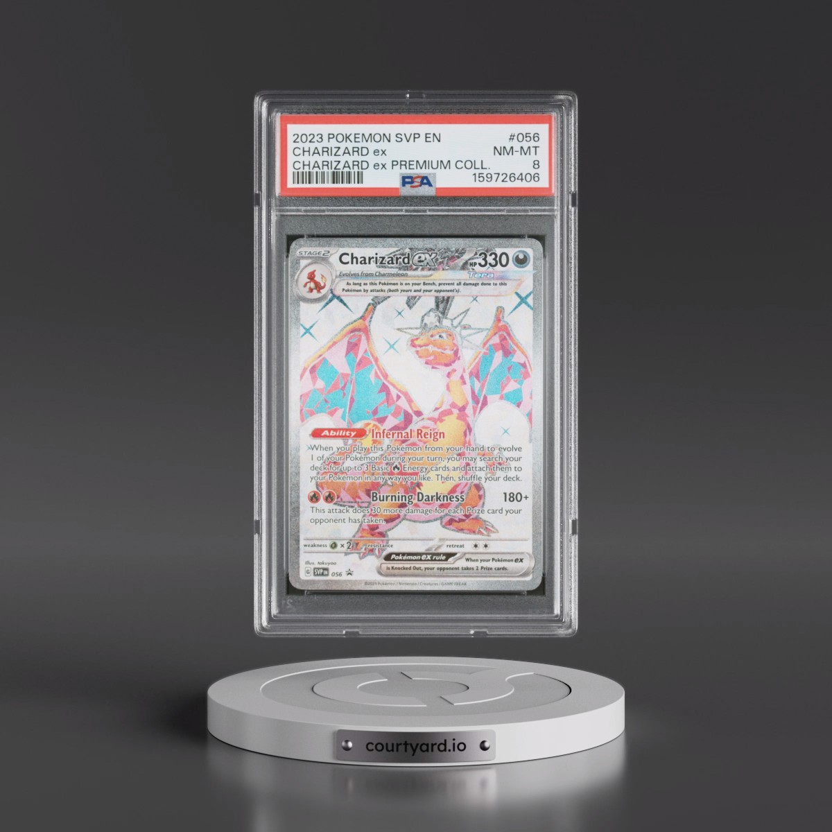2023 Pokémon Svp EN-SV Black Star Promo #056 Charizard EX - Holo Charizard EX Premium Collection (PSA 8 NM-MT)