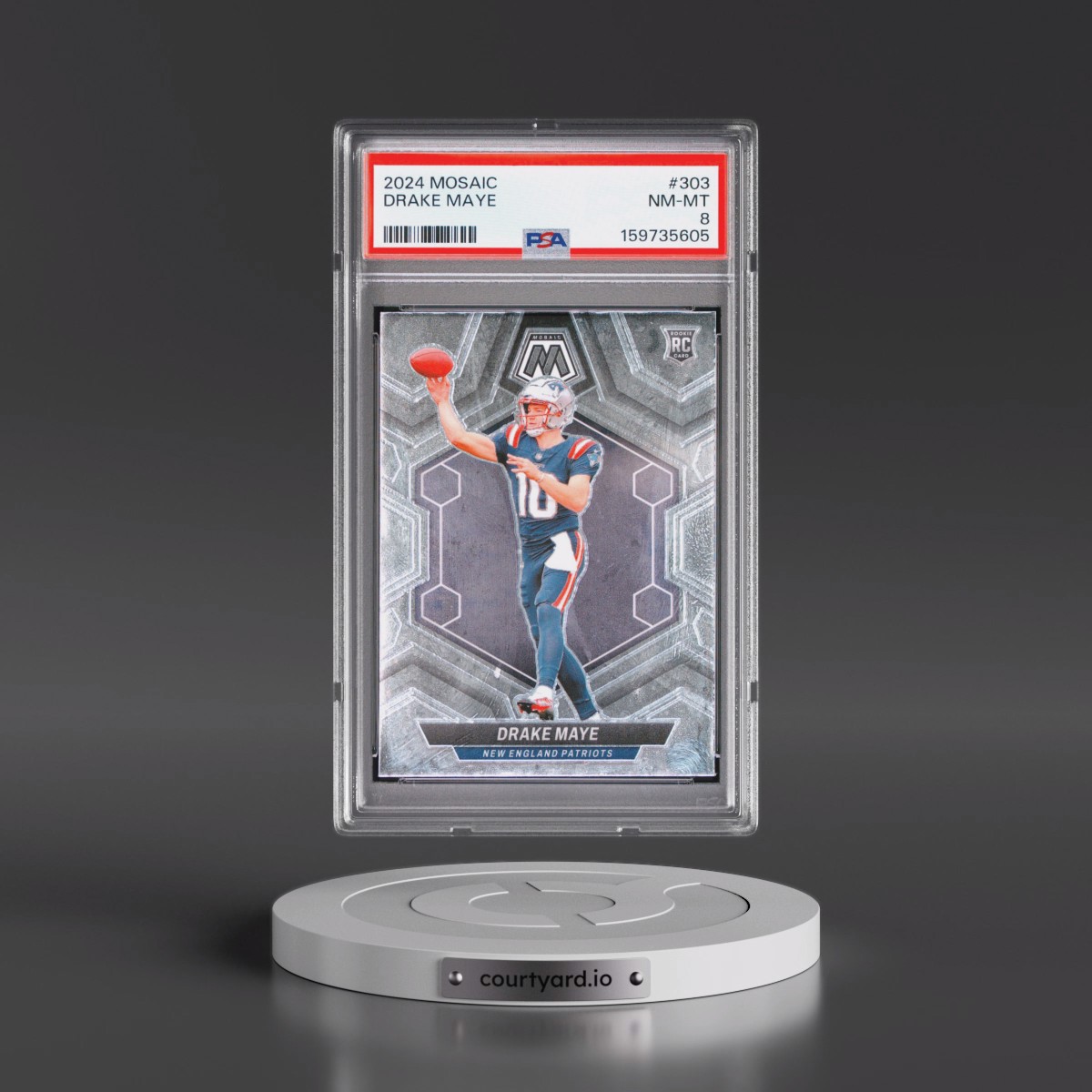 2024 Panini Mosaic #303 Drake Maye (PSA 8 NM-MT)