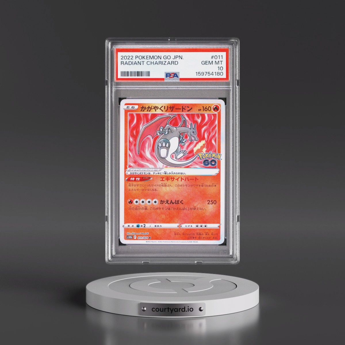 2022 Pokémon Go #011 Radiant Charizard - Holo (PSA 10 GEM MINT)