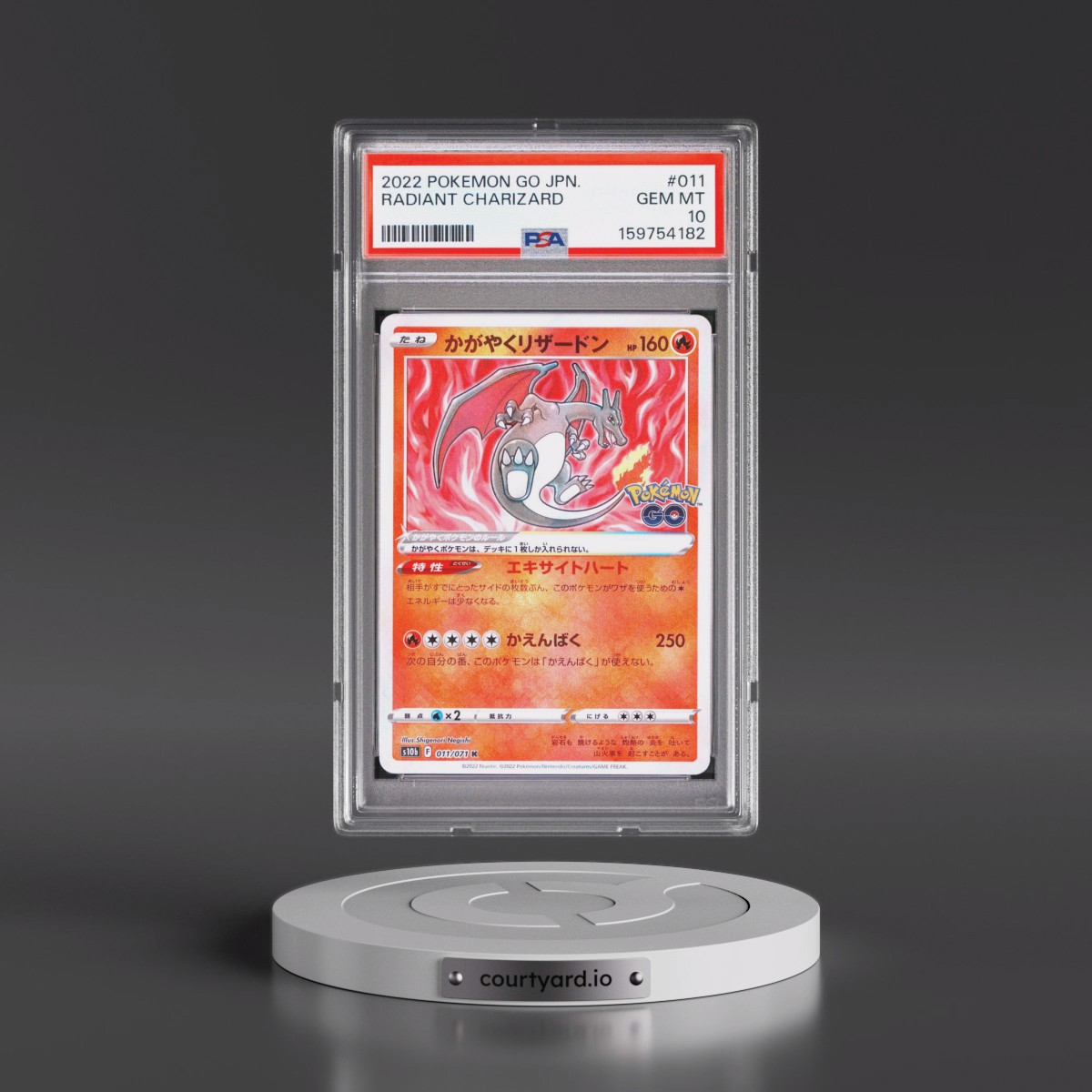 2022 Pokémon Go #011 Radiant Charizard - Holo (PSA 10 GEM MINT)