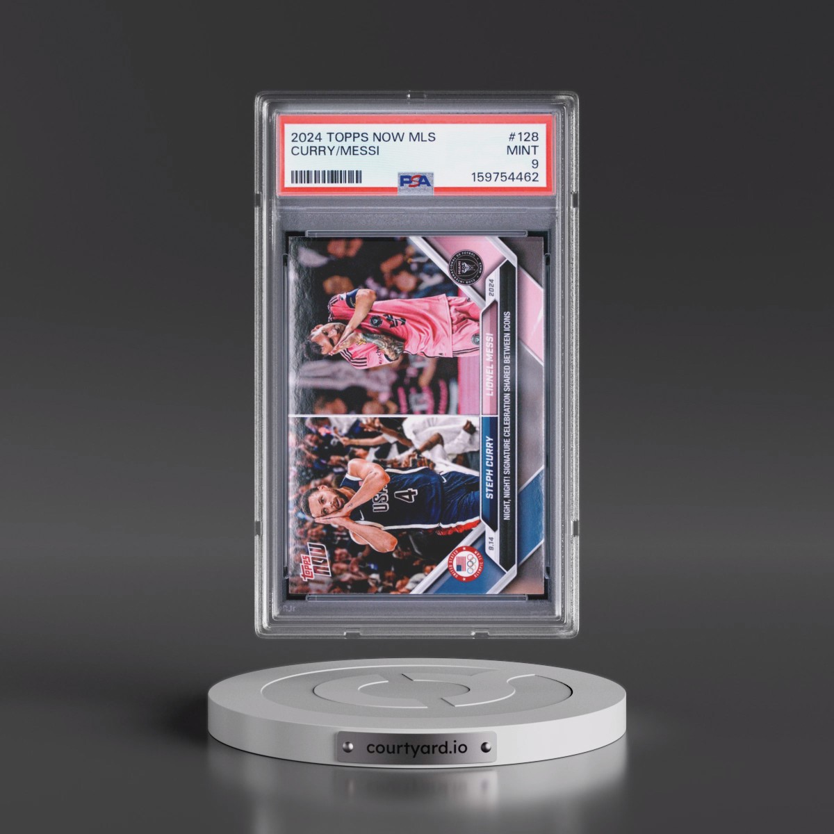 2024 Topps Now MLS #128 Lionel Messi/Steph Curry (PSA 9 MINT)