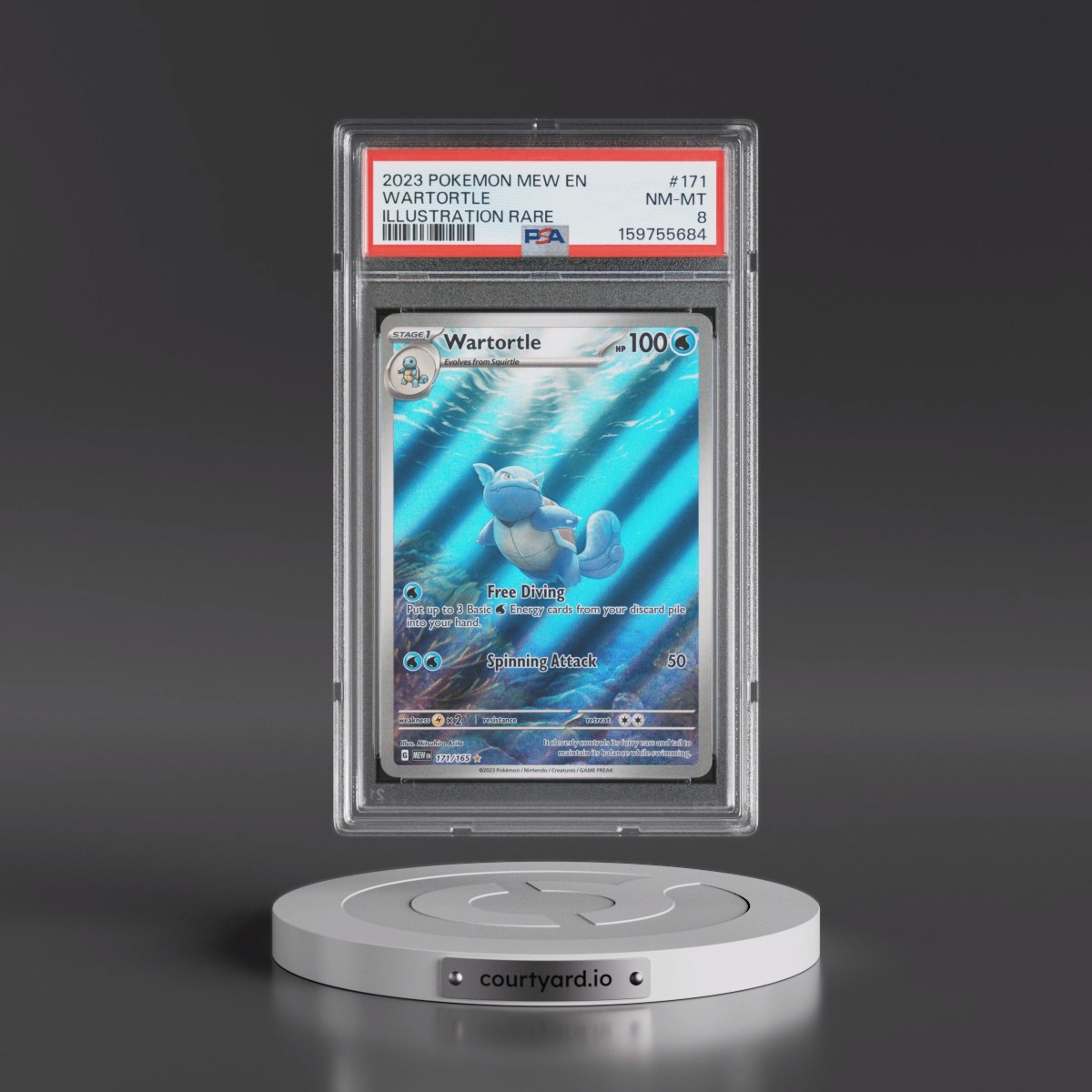2023 Pokémon Mew EN-151 #171 Wartortle - Illustration Rare (PSA 8 NM-MT)