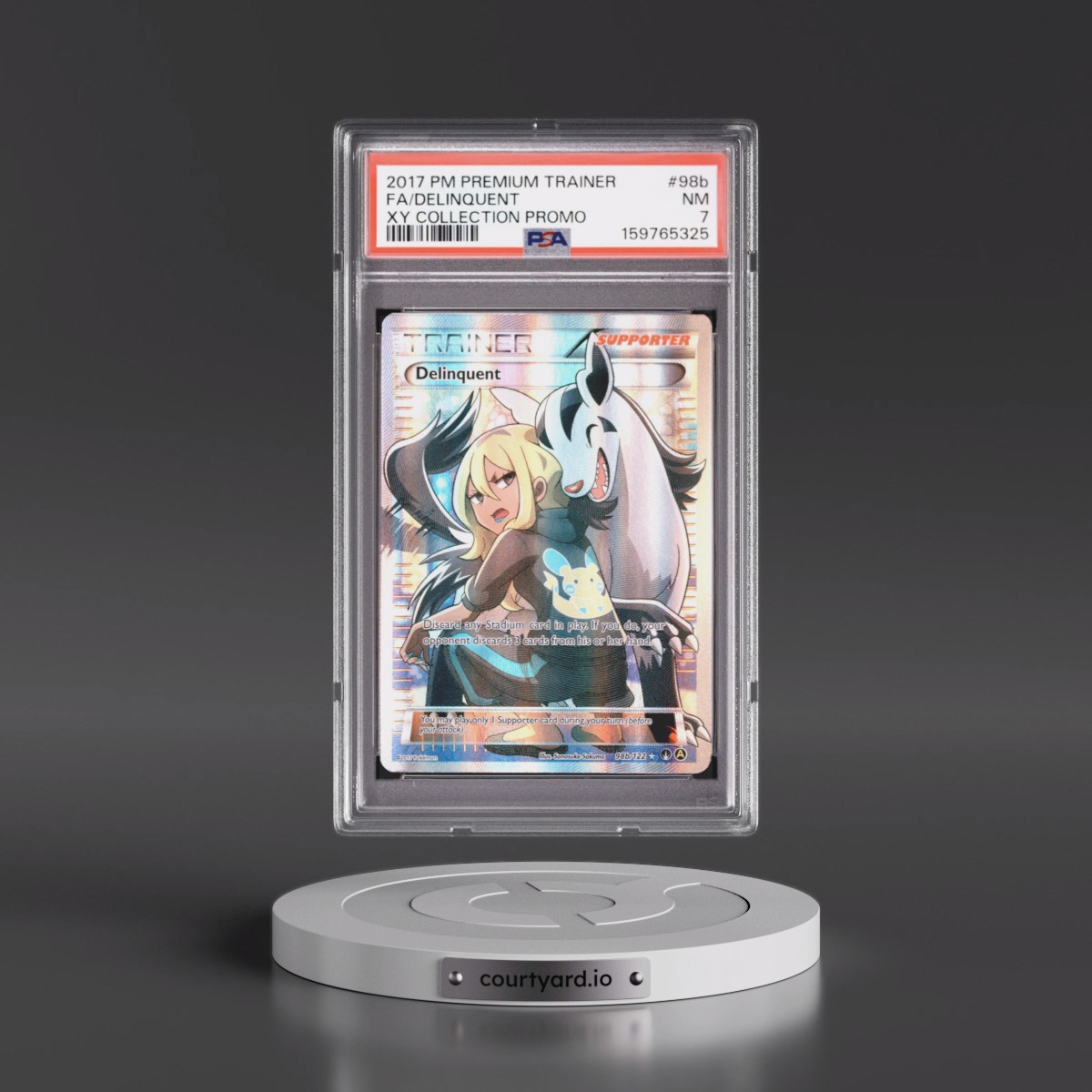 2017 Pokémon Premium Trainer XY Collection Promo #98b Delinquent - Full Art (PSA 7 NM)