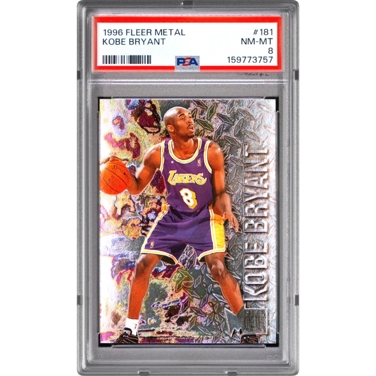 1996 Metal #181 Kobe Bryant (PSA 8 NM-MT)