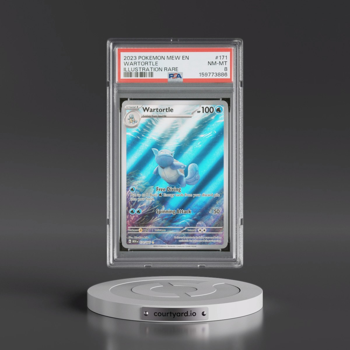 2023 Pokémon Mew EN-151 #171 Wartortle - Illustration Rare (PSA 8 NM-MT)