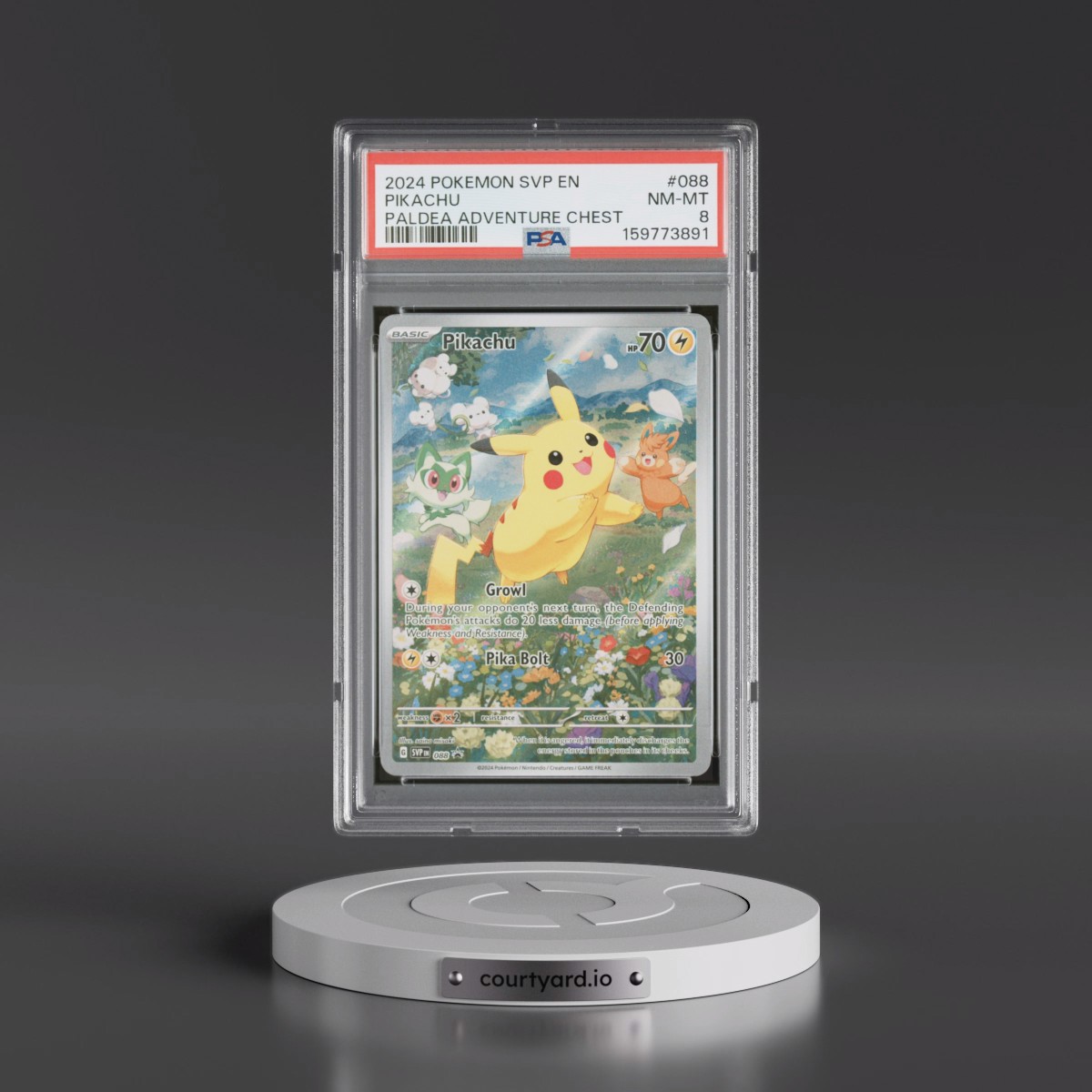 2024 Pokémon Svp EN-SV Black Star Promo #088 Pikachu - Paldea Adventure Chest (PSA 8 NM-MT)