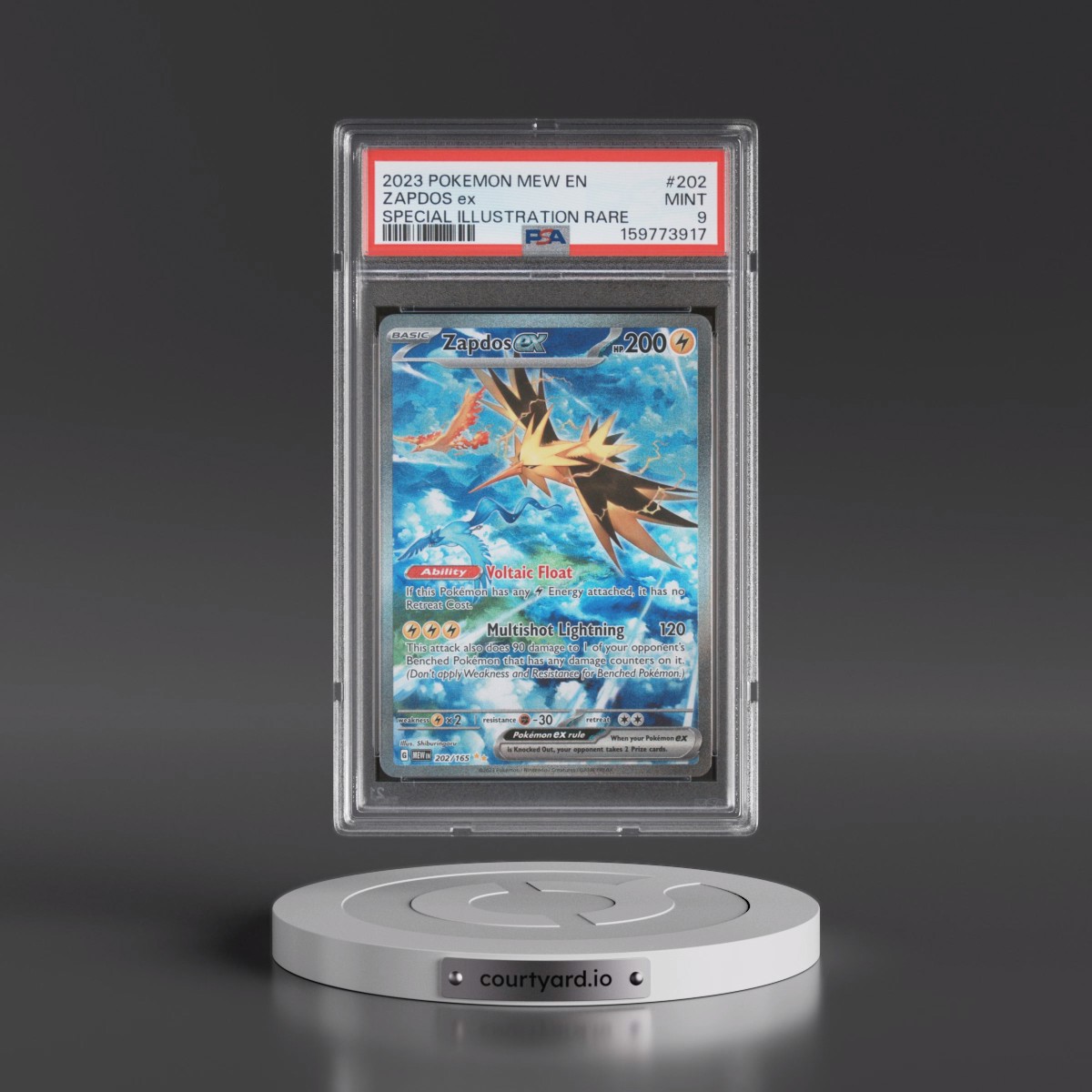 2023 Pokémon Mew EN-151 #202 Zapdos EX - Holo Special Illustration Rare (PSA 9 MINT)