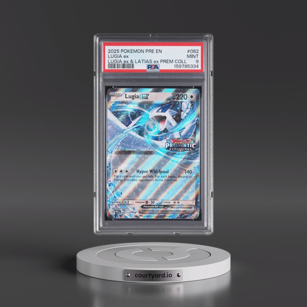 2025 Pokémon Pre EN-Prismatic Evolutions Lugia EX - Holo Lugia EX & Latias EX Premium Collection #082 PSA 9
