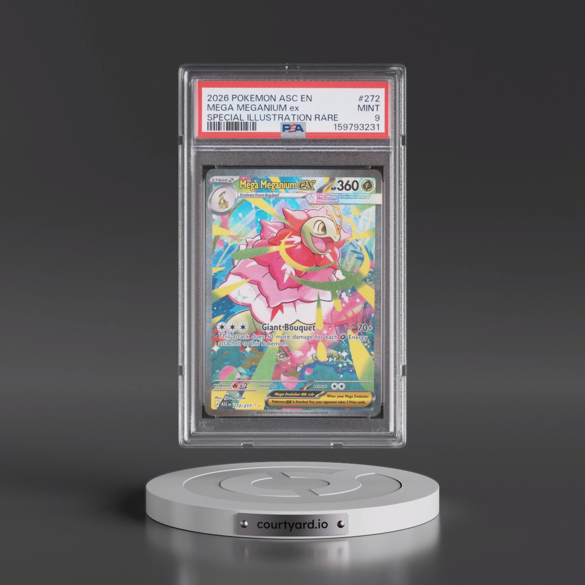 2026 Pokémon Asc EN-Ascended Heroes #272 Mega Meganium EX - Holo Special Illustration Rare (PSA 9 MINT)