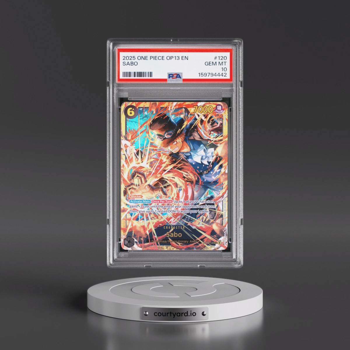 2025 One Piece OP13-Carrying on His Will #120 Sabo (PSA 10 GEM MINT)