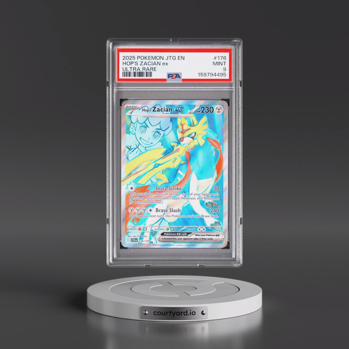2025 Pokémon Jtg EN-Journey Together #176 Hop's Zacian EX - Holo Ultra Rare (PSA 9 MINT)