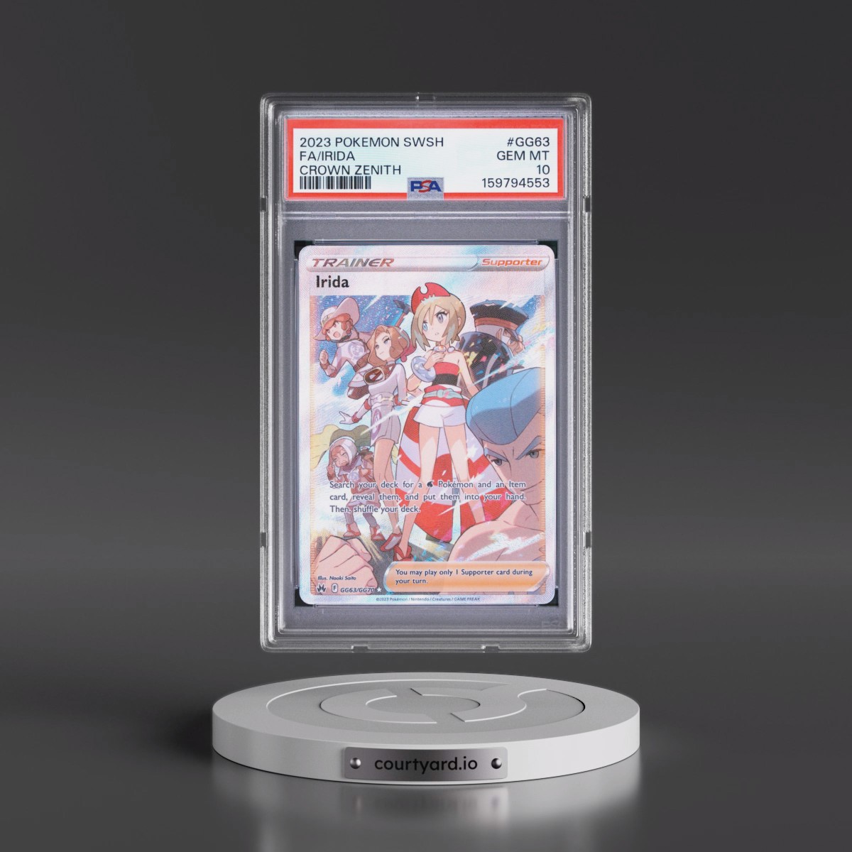 2023 Pokémon Sword and Shield Crown Zenith #GG63 Irida - Full Art (PSA 10 GEM MINT)