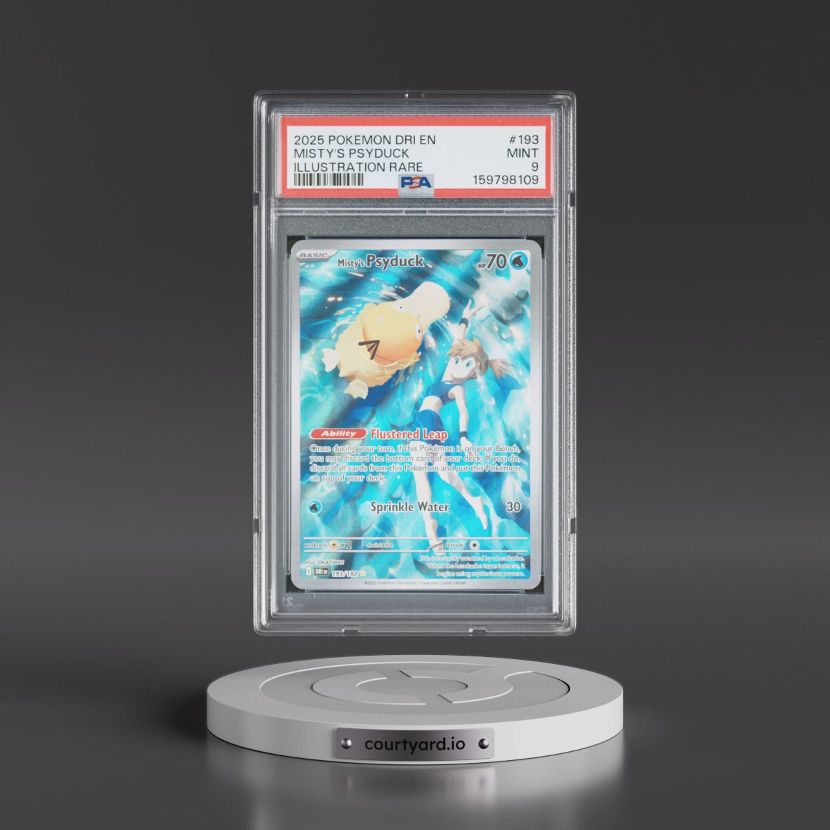 2025 Pokémon Dri EN-Destined Rivals #193 Misty's Psyduck - Illustration Rare (PSA 9 MINT)