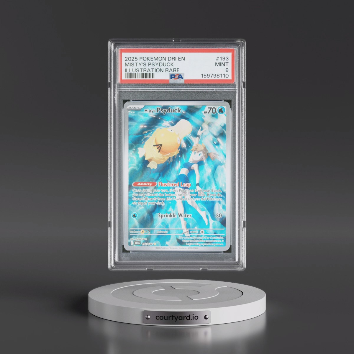 2025 Pokémon Dri EN-Destined Rivals #193 Misty's Psyduck - Illustration Rare (PSA 9 MINT)