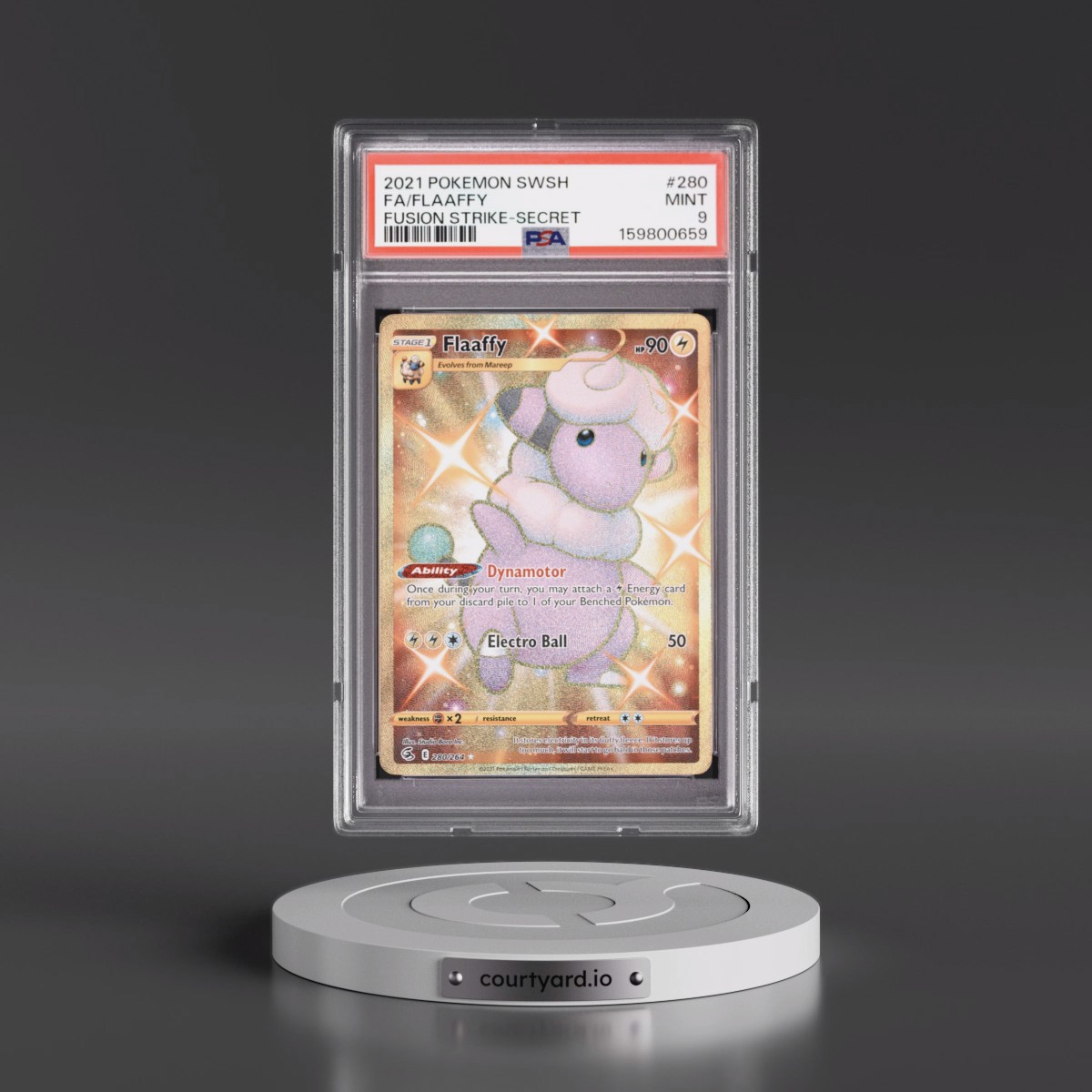 2021 Pokémon Sword & Shield Fusion Strike #280 Flaaffy - Full Art Secret (PSA 9 MINT)