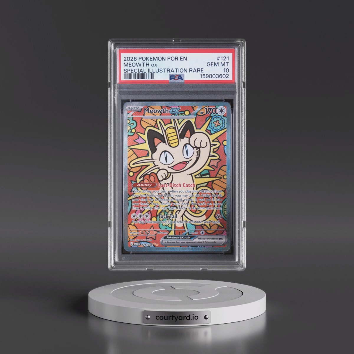 2026 Pokémon Por EN-Perfect Order #121 Meowth EX - Holo Special Illustration Rare (PSA 10 GEM MINT)
