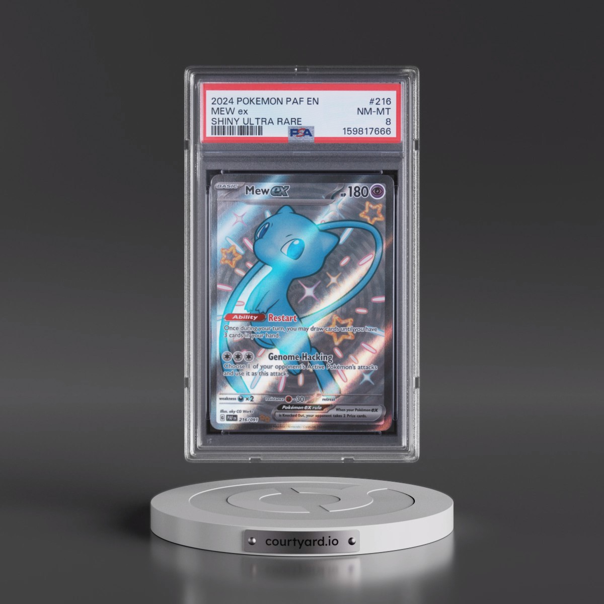 2024 Pokémon Paf EN-Paldean Fates #216 Mew EX - Holo Shiny Ultra Rare (PSA 8 NM-MT)