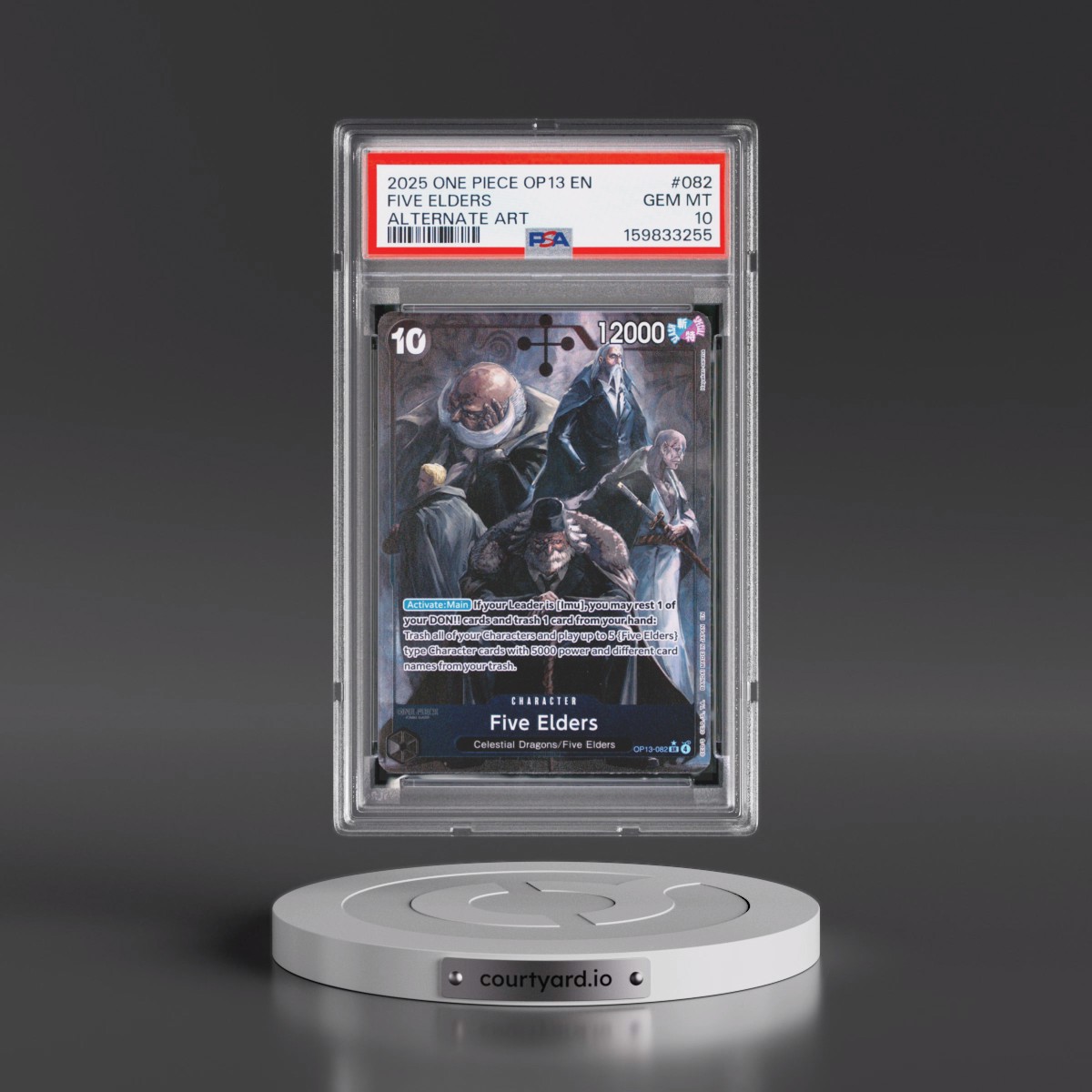 2025 One Piece OP13-Carrying on His Will #082 Five Elders - Alternate Art (PSA 10 GEM MINT)