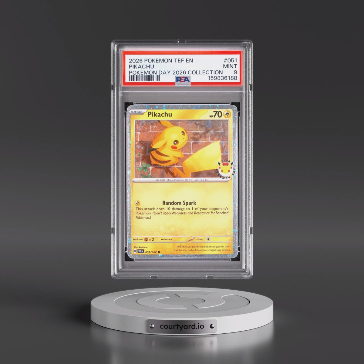 2026 Pokémon Tef EN-Temporal Forces #051 Pikachu - Pokemon Day 2026 Collection (PSA 9 MINT)