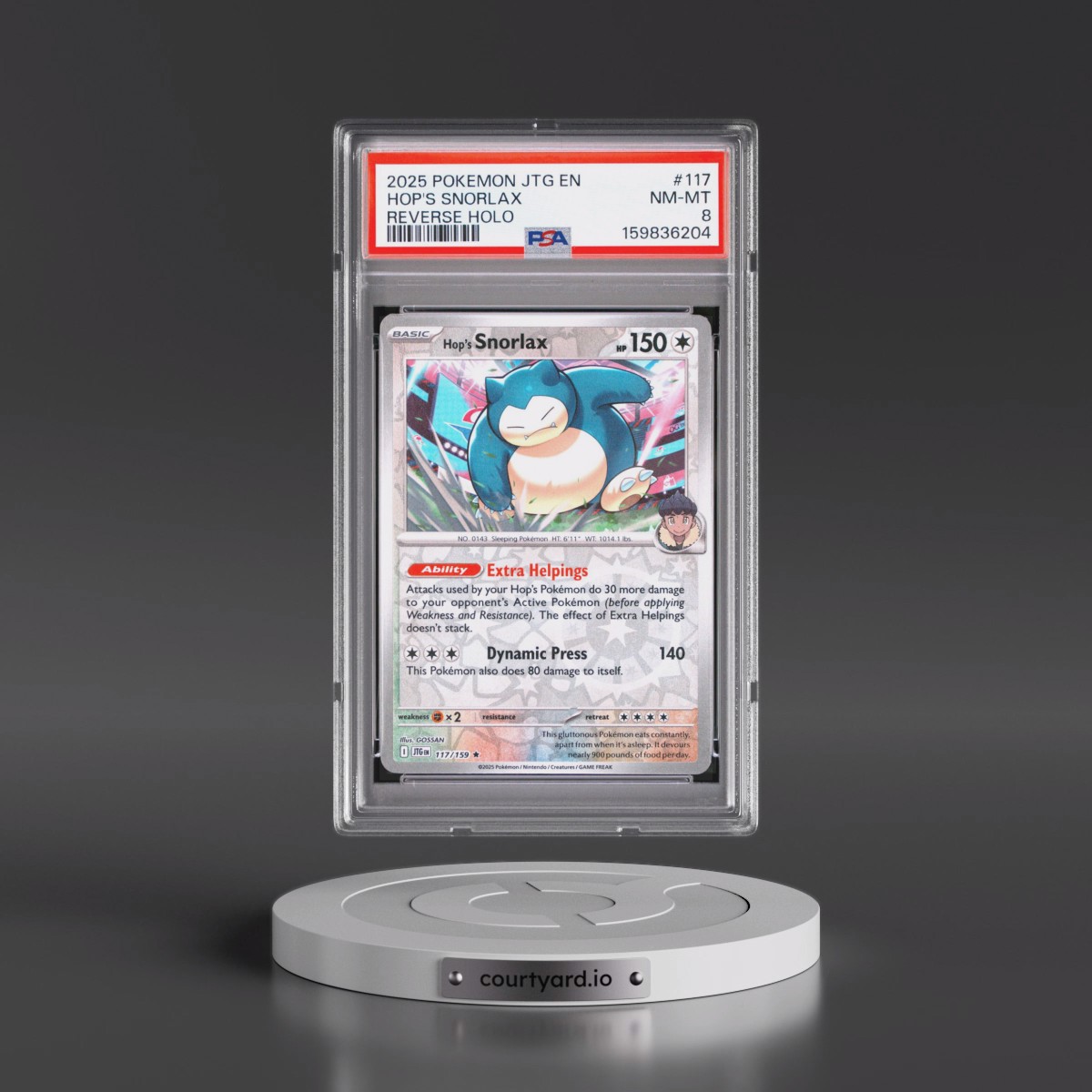 2025 Pokémon Jtg EN-Journey Together #117 Hop's Snorlax - Reverse Holo (PSA 8 NM-MT)