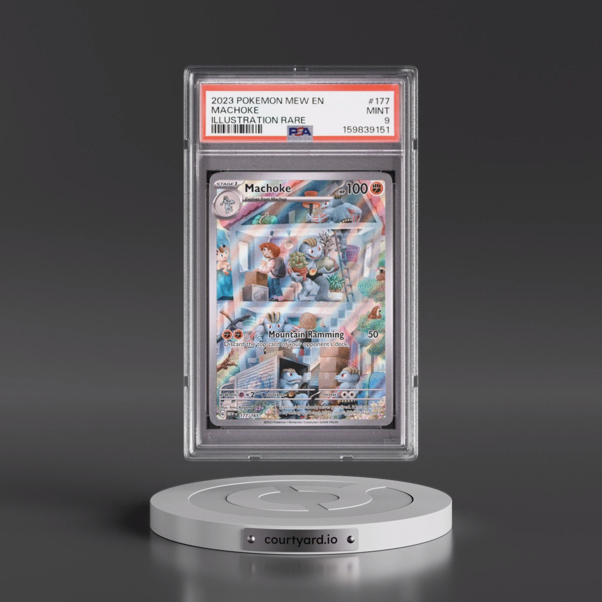 2023 Pokémon Mew EN-151 #177 Machoke - Illustration Rare (PSA 9 MINT)