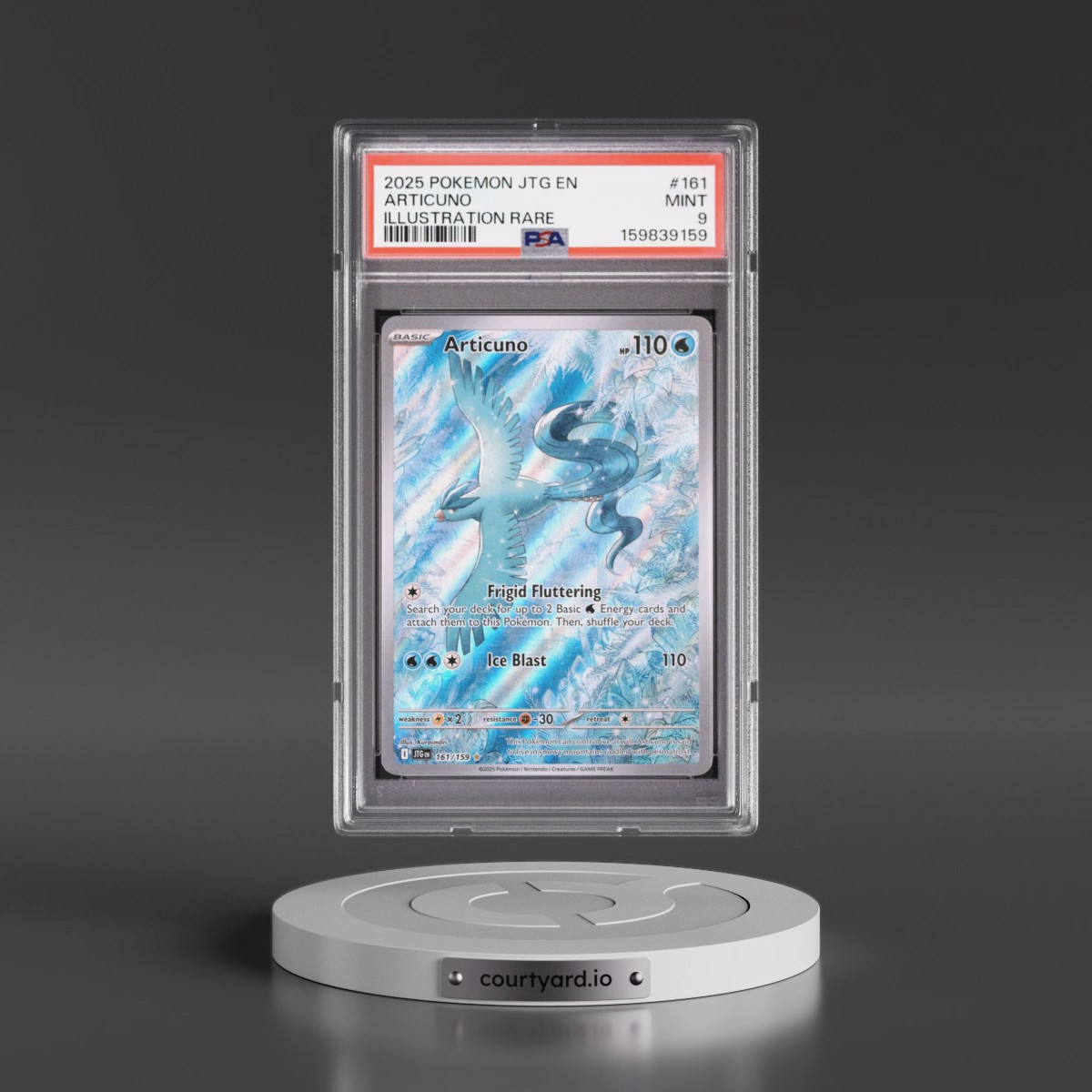 2025 Pokémon Jtg EN-Journey Together #161 Articuno - Illustration Rare (PSA 9 MINT)