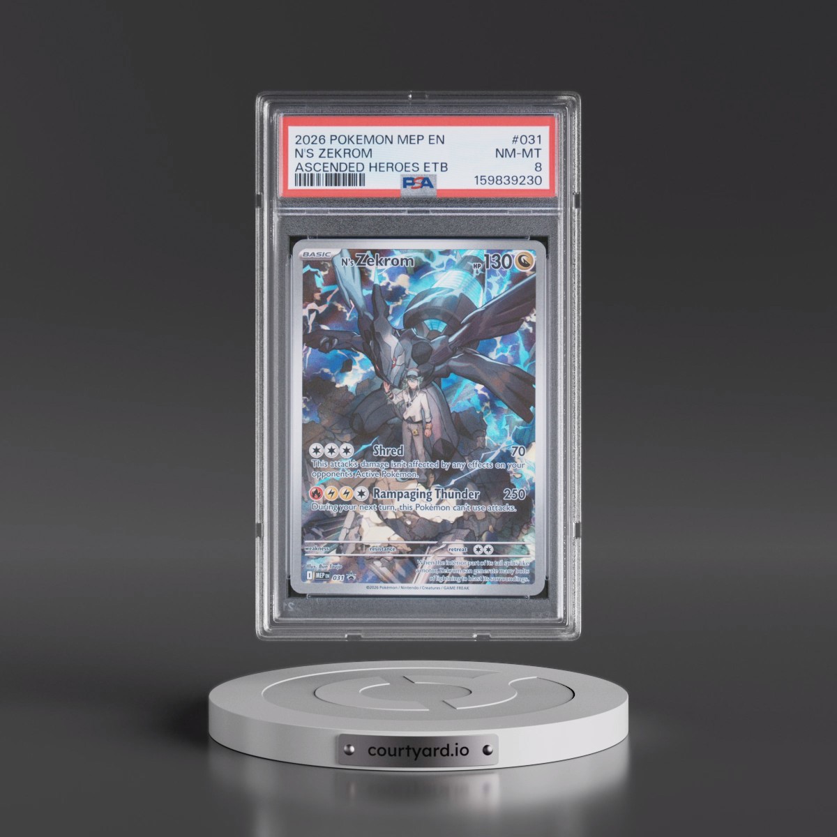 2026 Pokémon Mep EN-Me Black Star Promo #031 N's Zekrom - Ascended Heroes Elite Trainer Box (PSA 8 NM-MT)