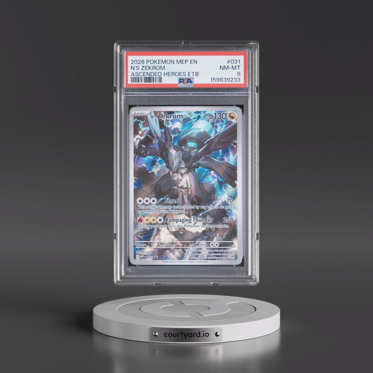 2026 Pokémon Mep EN-Me Black Star Promo #031 N's Zekrom - Ascended Heroes Elite Trainer Box (PSA 8 NM-MT)