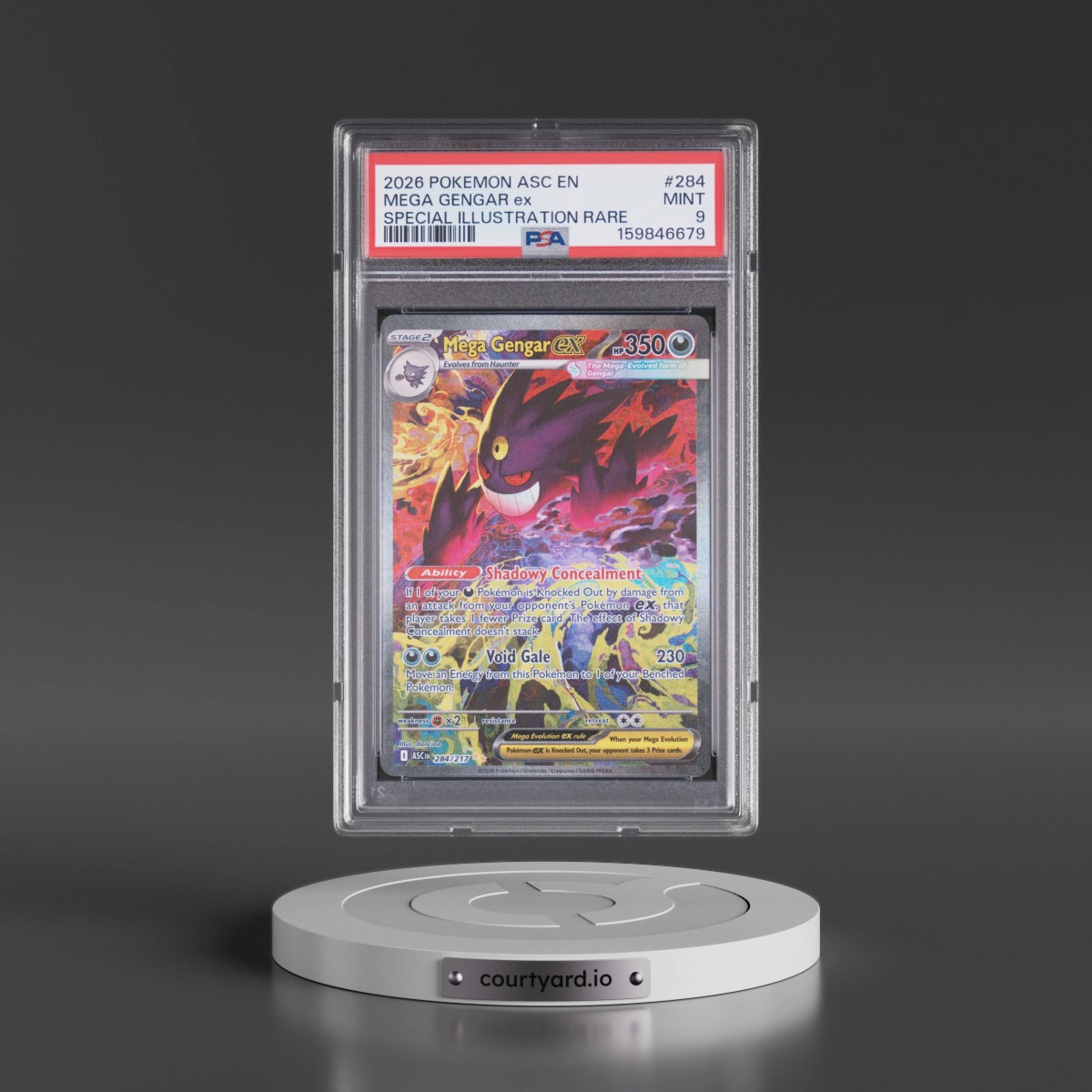 2026 Pokémon Asc EN-Ascended Heroes #284 Mega Gengar EX - Holo Special Illustration Rare (PSA 9 MINT)