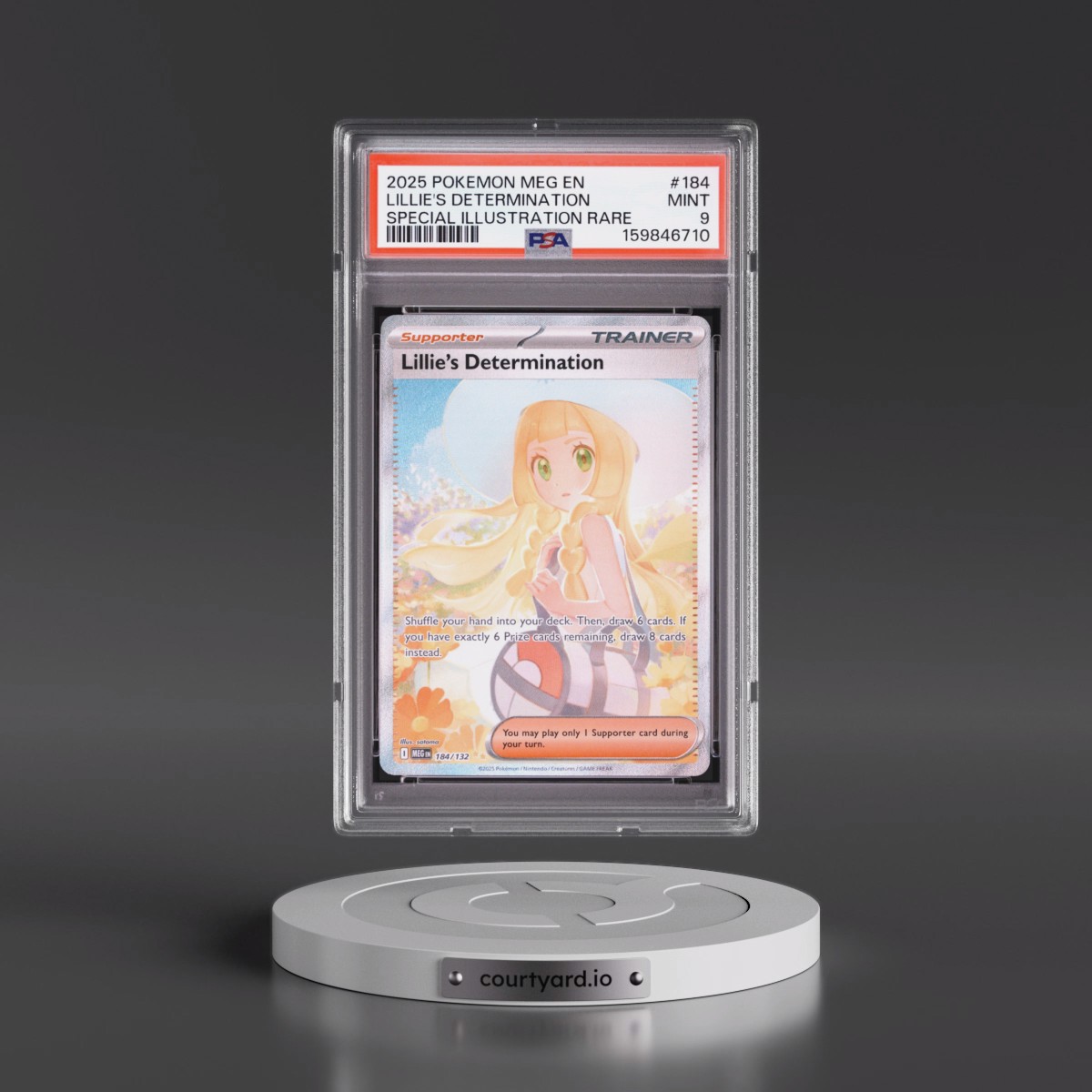 2025 Pokémon Meg EN-Mega Evolution Lillie's Determination - Special Illustration Rare #184 PSA 9